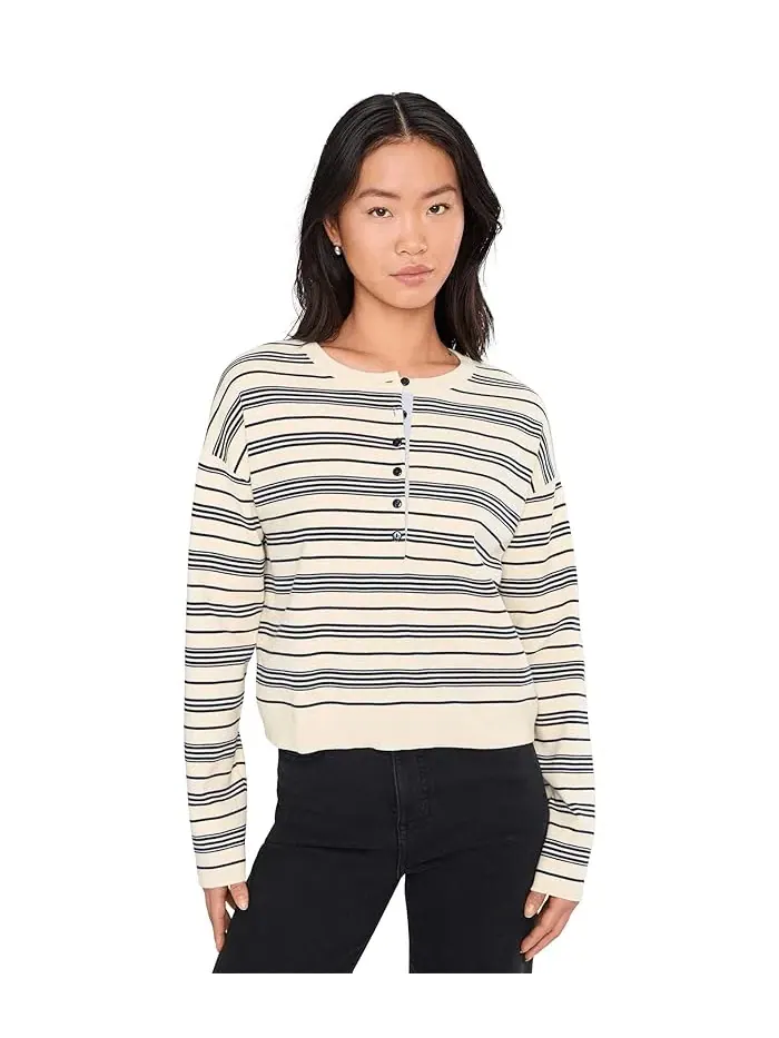 Свитер в полоску Vivienne Stripe Drop Shoulder Henley 525 america — желтый
