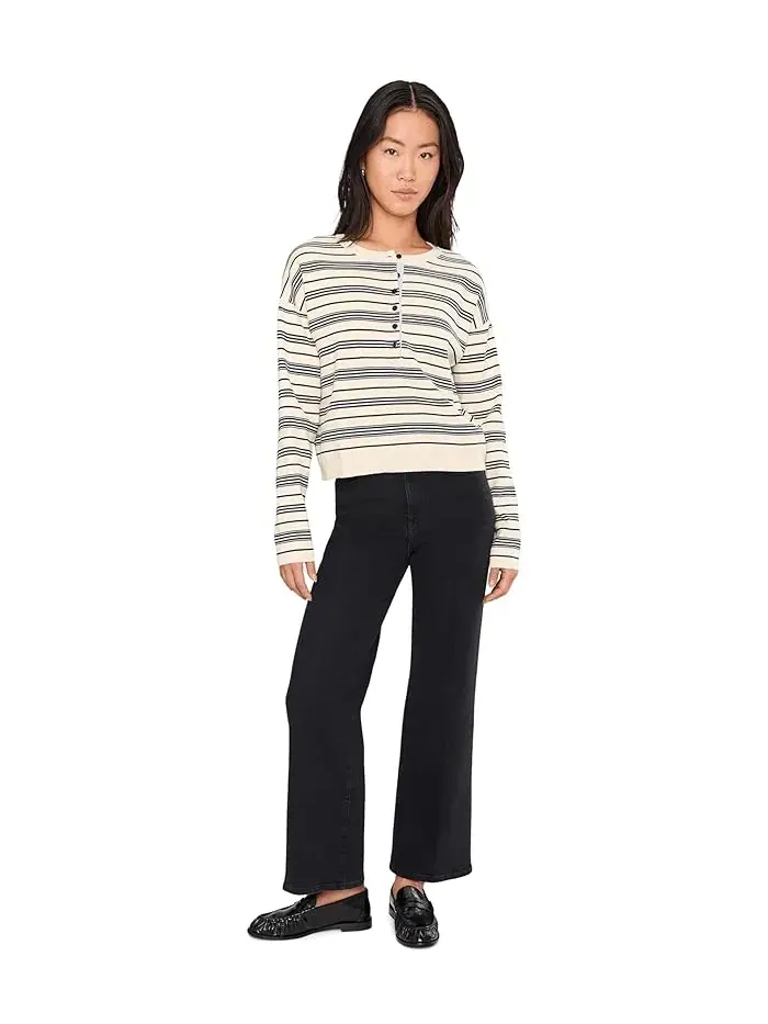 Свитер в полоску Vivienne Stripe Drop Shoulder Henley 525 america — изображение 2 из 5, лимонный глазир
