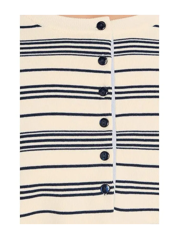 Свитер в полоску Vivienne Stripe Drop Shoulder Henley 525 america — изображение 5 из 5, лимонный глазир