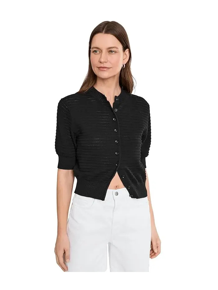 Кардиган с коротким рукавом Cotton Stitch Siya Madewell — изображение 1 из 5, черный