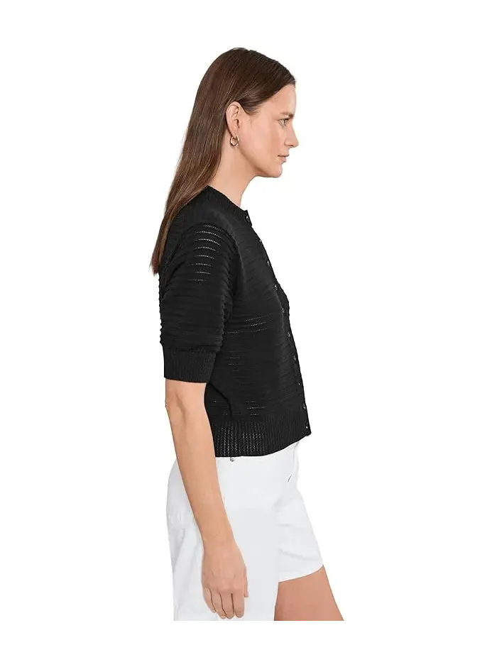 Кардиган с коротким рукавом Cotton Stitch Siya Madewell — изображение 3 из 5, черный