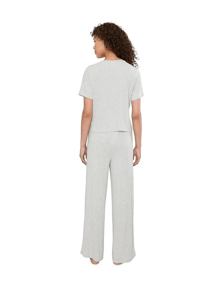 Комплект из футболки и брюк из модала Cloud Modal Tee Pants Set HONEYDEW — изображение 3 из 5, серый
