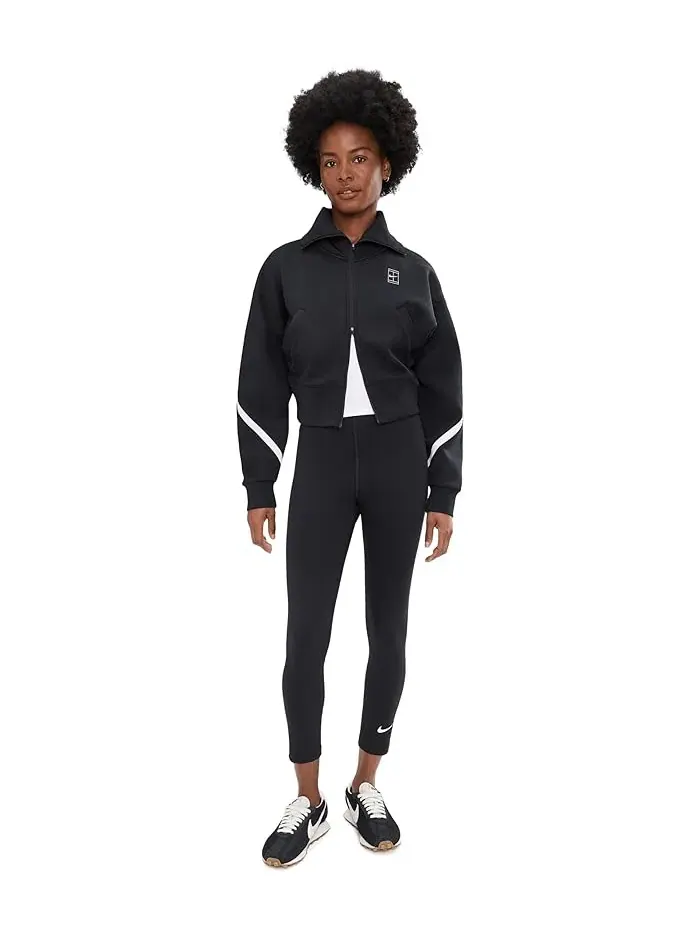 Куртка теннисная с застежкой-молнией Advantage Dri-FIT Nike — изображение 2 из 5, черный/белый