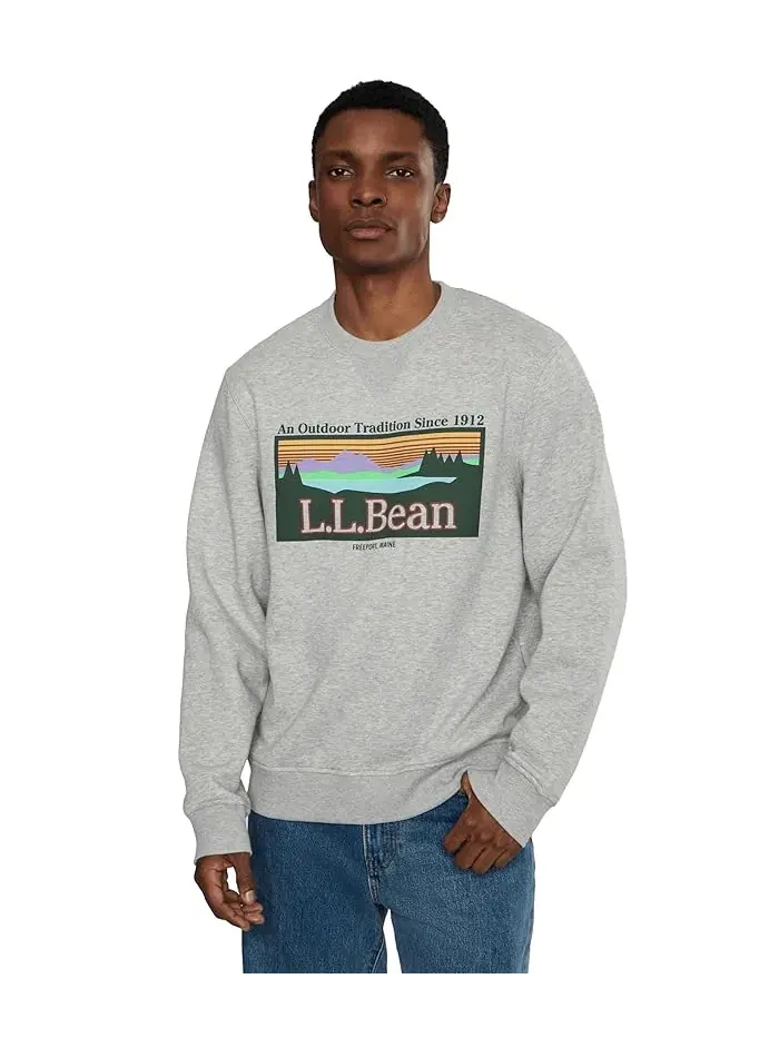 Свитшот с круглым вырезом хлопковый Essential Logo Crewneck Sweatshirt L.L.Bean — изображение 1 из 5