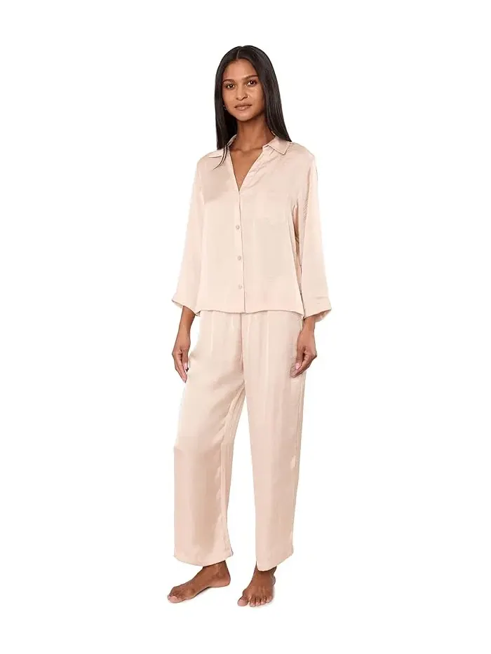 Пижама Ashley Washed Satin Icon Natori — изображение 1 из 5, розовый