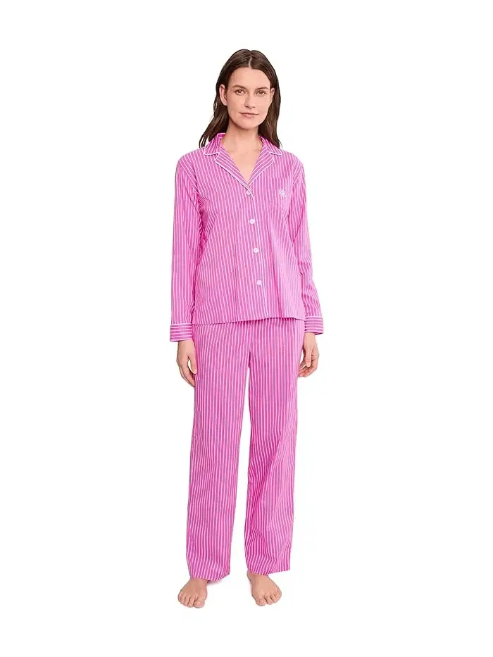 Пижамный комплект с удлиненными брюками Lauren Ralph Lauren — изображение 1 из 5, розовый