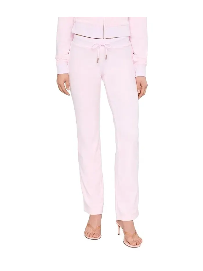 Штаны велюровые с резинкой на талии и золотым декором сзади Juicy Couture — изображение 1 из 5, белый