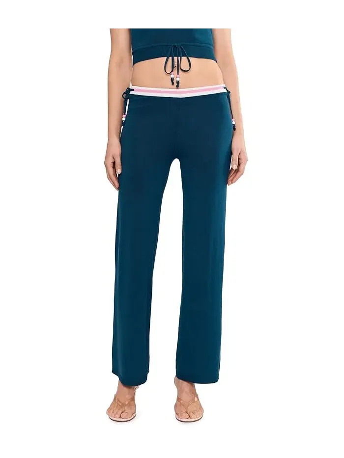 Широкие брюки на двойной кулиске Juicy Couture — изображение 1 из 5, синий
