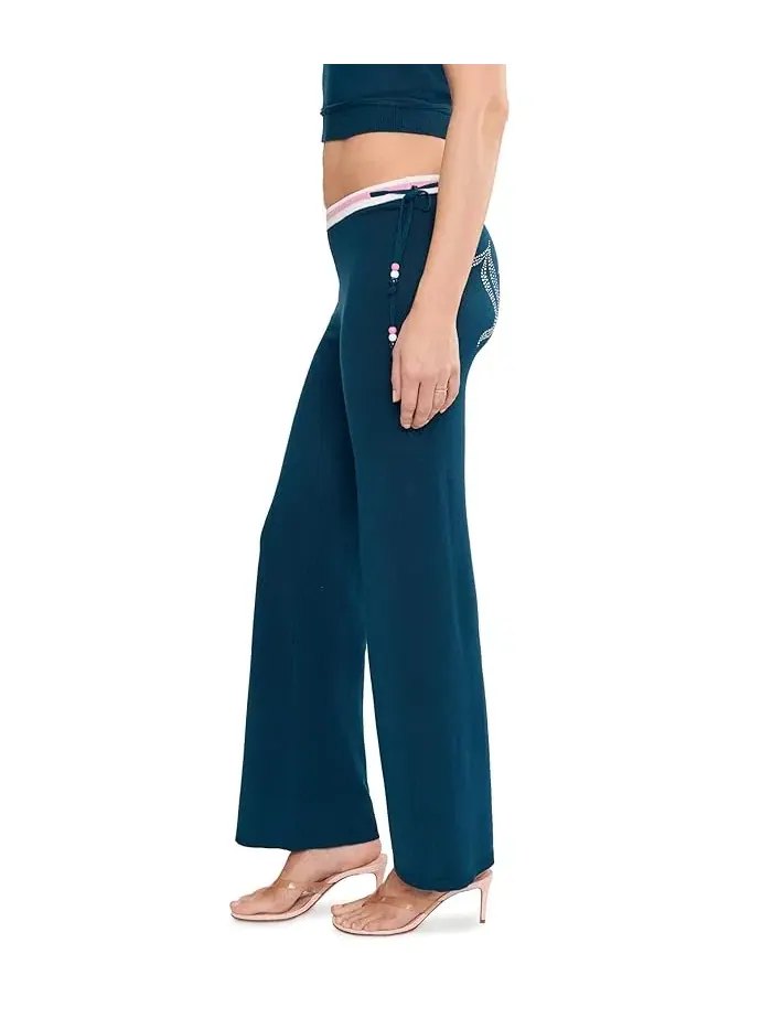 Широкие брюки на двойной кулиске Juicy Couture — изображение 3 из 5, синий