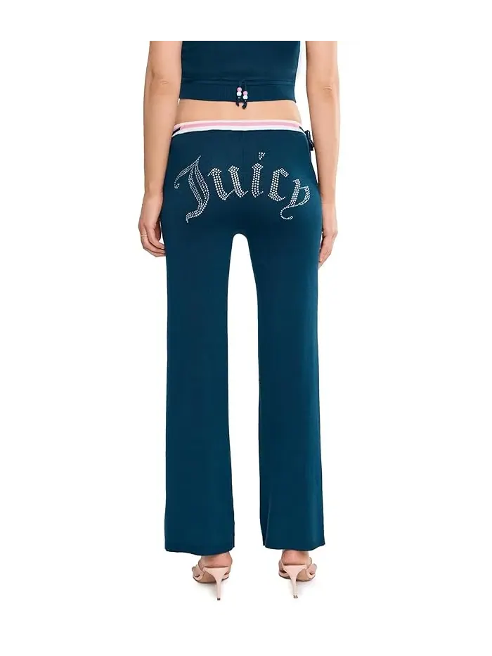 Широкие брюки на двойной кулиске Juicy Couture — изображение 4 из 5, синий