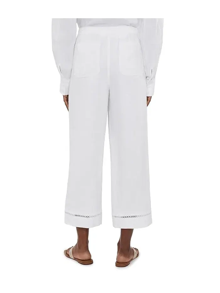 Брюки широкие Stella Linen Trim Splendid — изображение 4 из 5, белый