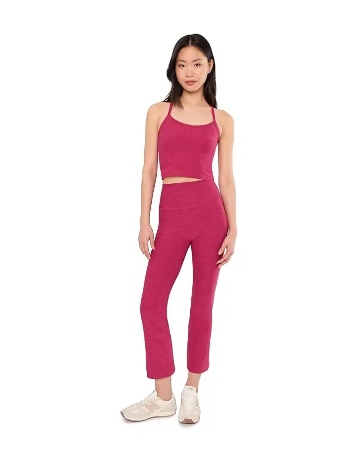 Брюки спортивные Spacedye Pintuck Kick Flare High Waisted Beyond Yoga — изображение 2 из 5, фиолетовый