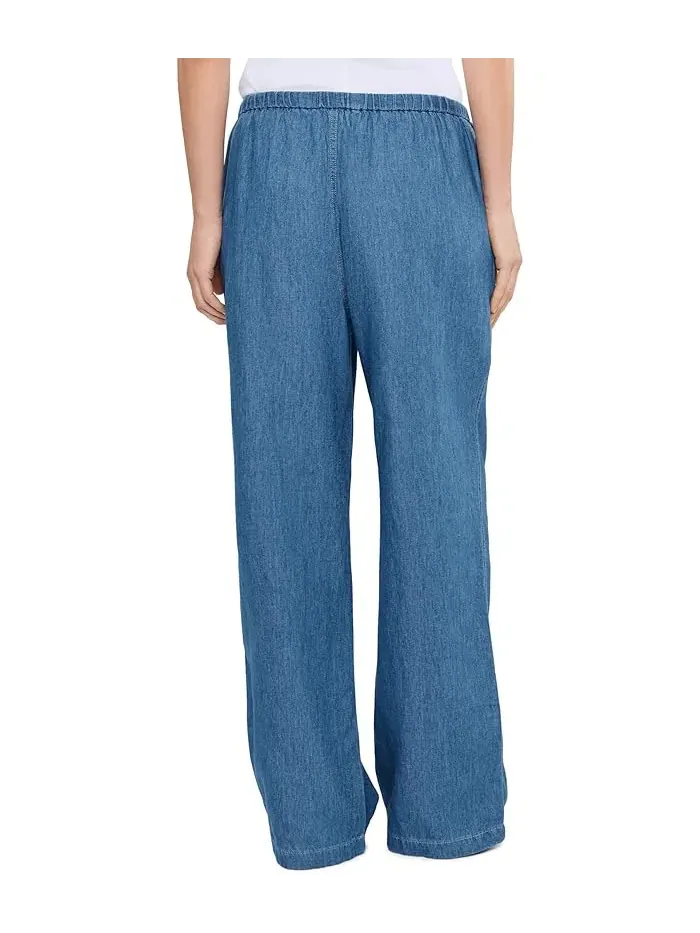 Брюки деним широкие штанины Denim Pull-On Pants Madewell — изображение 4 из 5, бежевый
