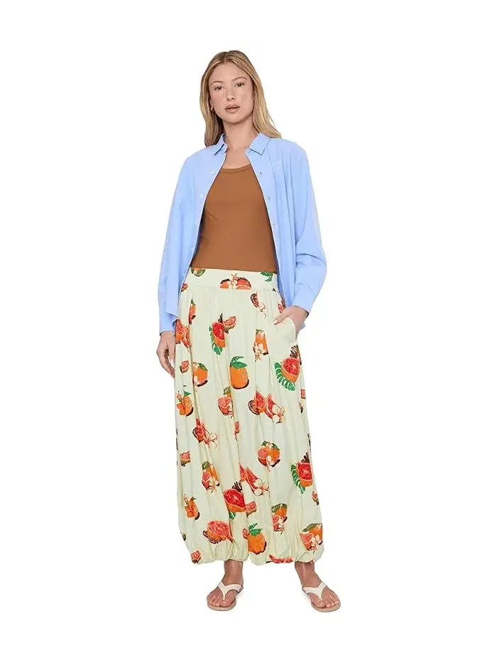 Штаны-баллоны принтованные Moonflower Free People — изображение 2 из 5, коричневый