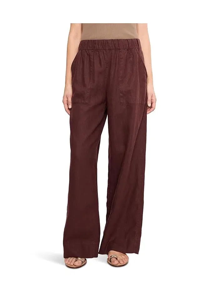 Штаны широкие Easy Wide Leg Linen Beyond Yoga — изображение 1 из 5, мокка