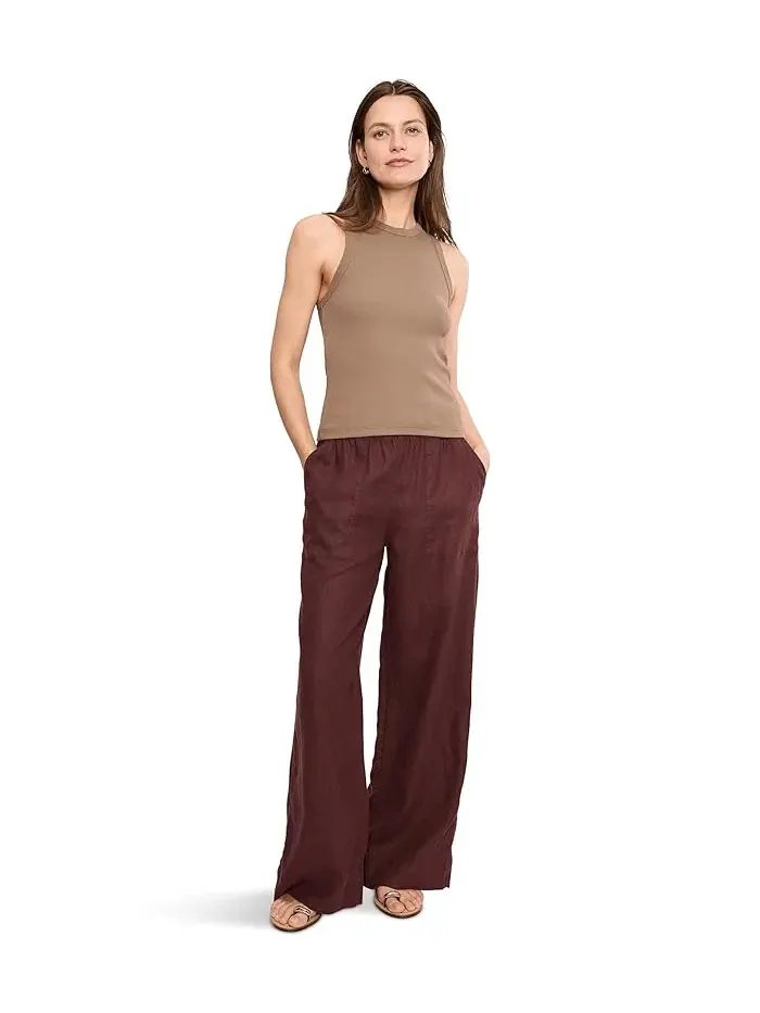 Штаны широкие Easy Wide Leg Linen Beyond Yoga — изображение 2 из 5, мокка