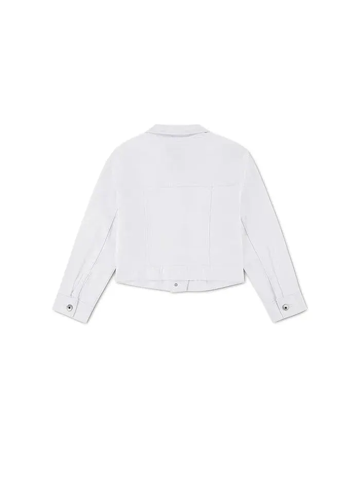 Куртка кроп твил Colored Twill Cropped Jacket abercrombie kids — изображение 2 из 3, орхидейный