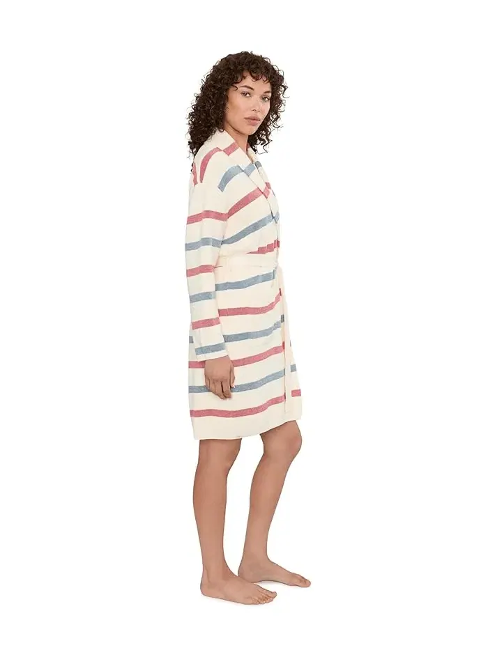 Халат CozyChic Ultra Lite Cotton Stripe Barefoot Dreams — изображение 2 из 5, кремовый мульти