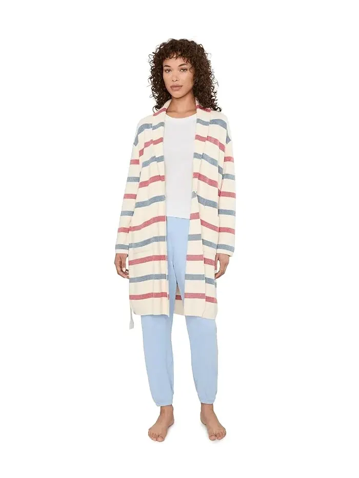 Халат CozyChic Ultra Lite Cotton Stripe Barefoot Dreams — изображение 4 из 5, кремовый мульти