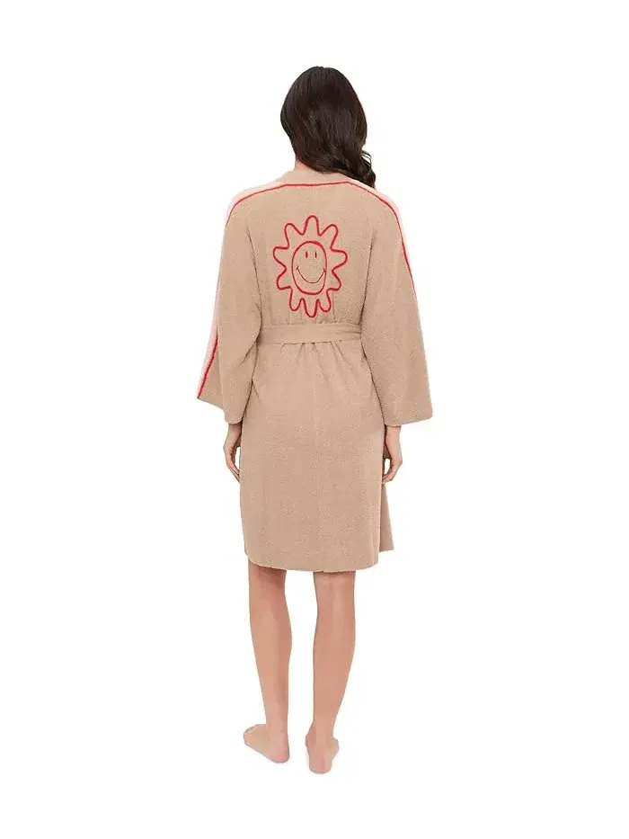Халат из мягкого трикотажа CozyChic Lite Smiley Sun Robe Barefoot Dreams — изображение 4 из 5, мульти