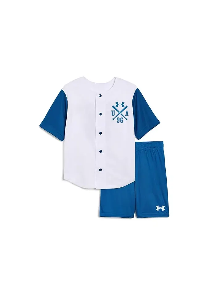 Бейсбольный костюм с шортами и топом Baseball Jersey Set Under Armour Kids — изображение 1 из 3, фиолетовый