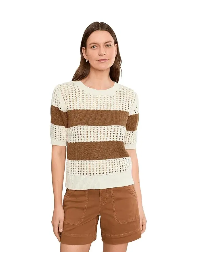 Джемпер с открытой вязкой Beachside Openwork Tee Sanctuary — изображение 1 из 5, оранжевый