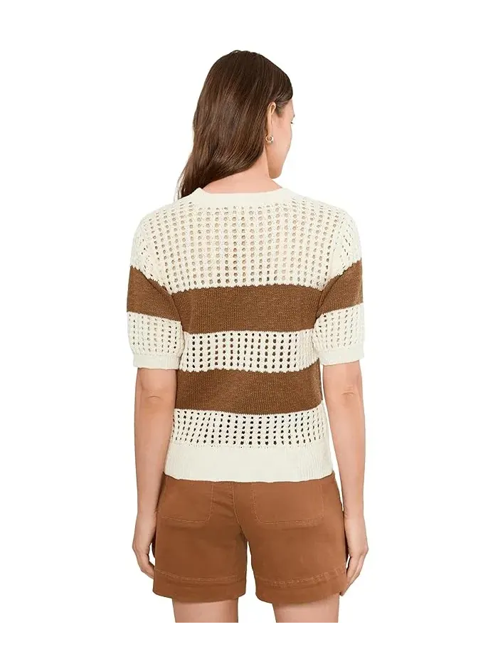 Джемпер с открытой вязкой Beachside Openwork Tee Sanctuary — изображение 4 из 5, оранжевый