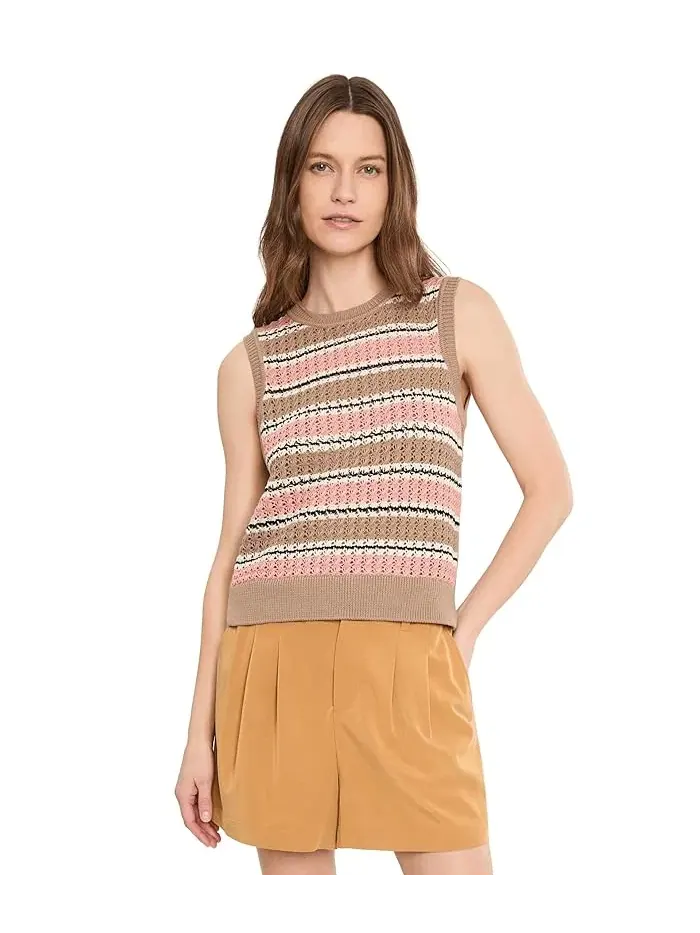 Жилет Varley Deeley Stripe Stitch — изображение 1 из 5, розовый