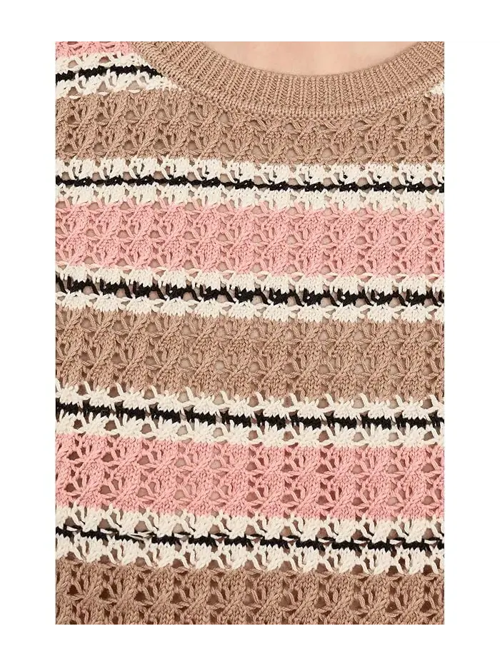 Жилет Varley Deeley Stripe Stitch — изображение 5 из 5, розовый