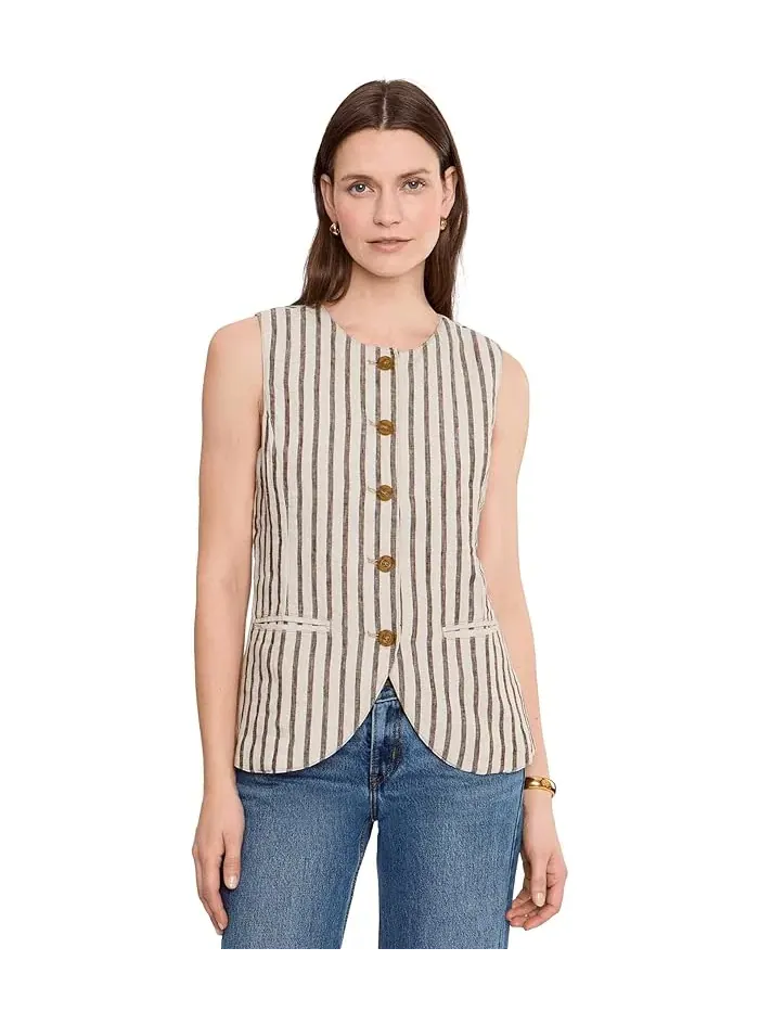 Жилет Sun Strider Linen Faherty — изображение 1 из 5, какао