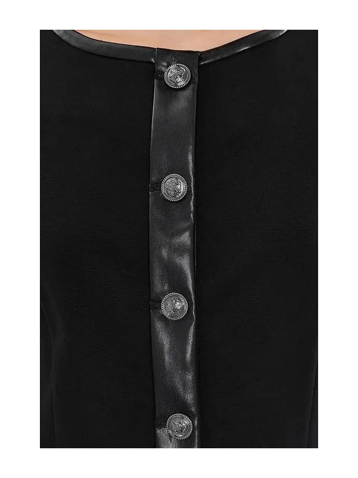 Жилет Liverpool Los Angeles Boatneck Vest With Faux Leather — изображение 5 из 5, черный