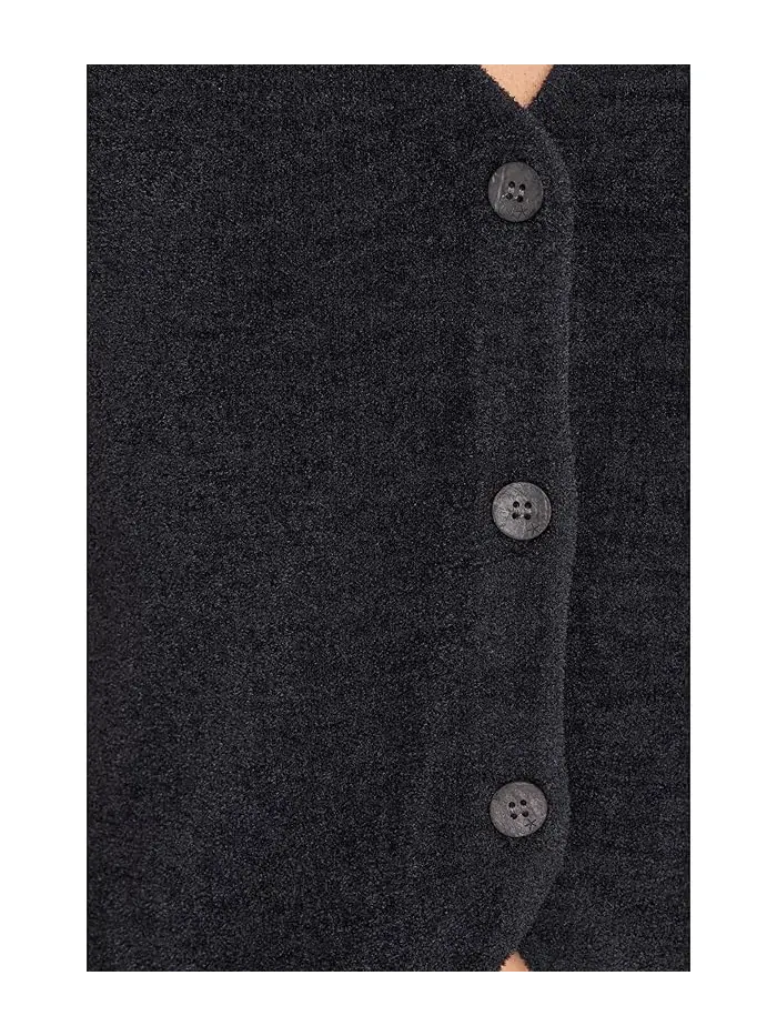 Жилет CozyChic Ultra Lite Button Front Barefoot Dreams — изображение 5 из 5, черный