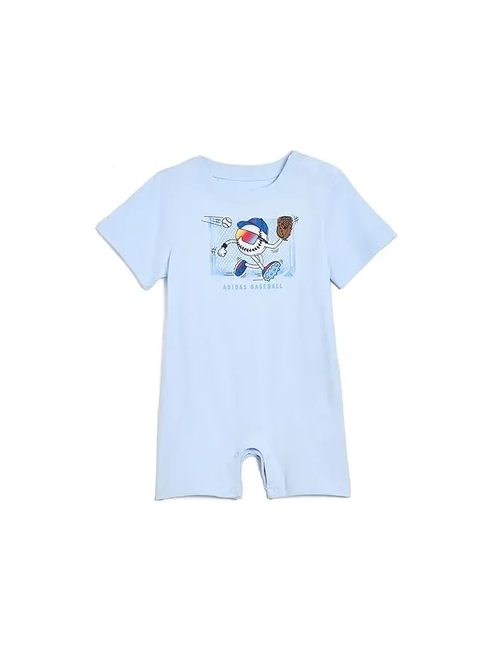 Комбинезон с коротким рукавом с принтом Adidas Kids — изображение 1 из 3, серый