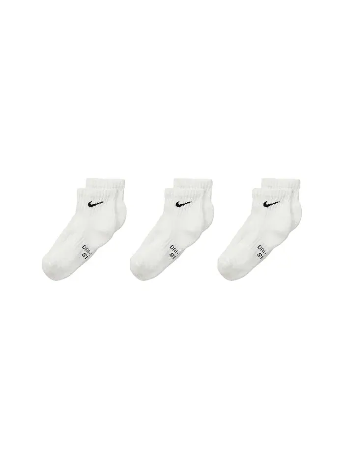 Носки тренировочные Performance Cushioned Dri-FIT Quarter Nike Kids — изображение 1 из 1, белый/черный