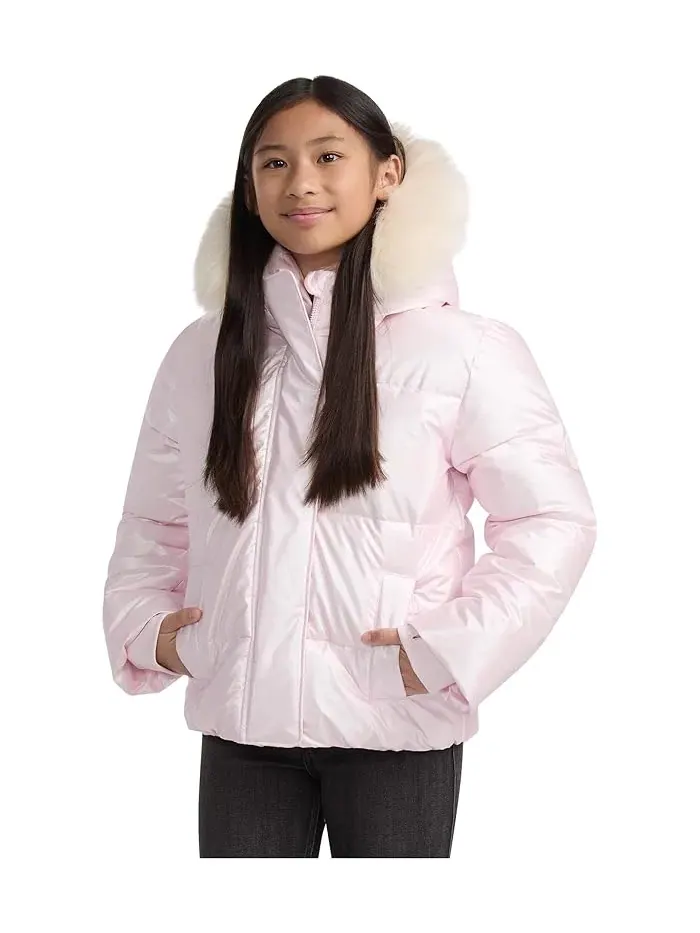 Пуховик детский Shiny Ultra Puffer abercrombie kids — изображение 1 из 5, розовый