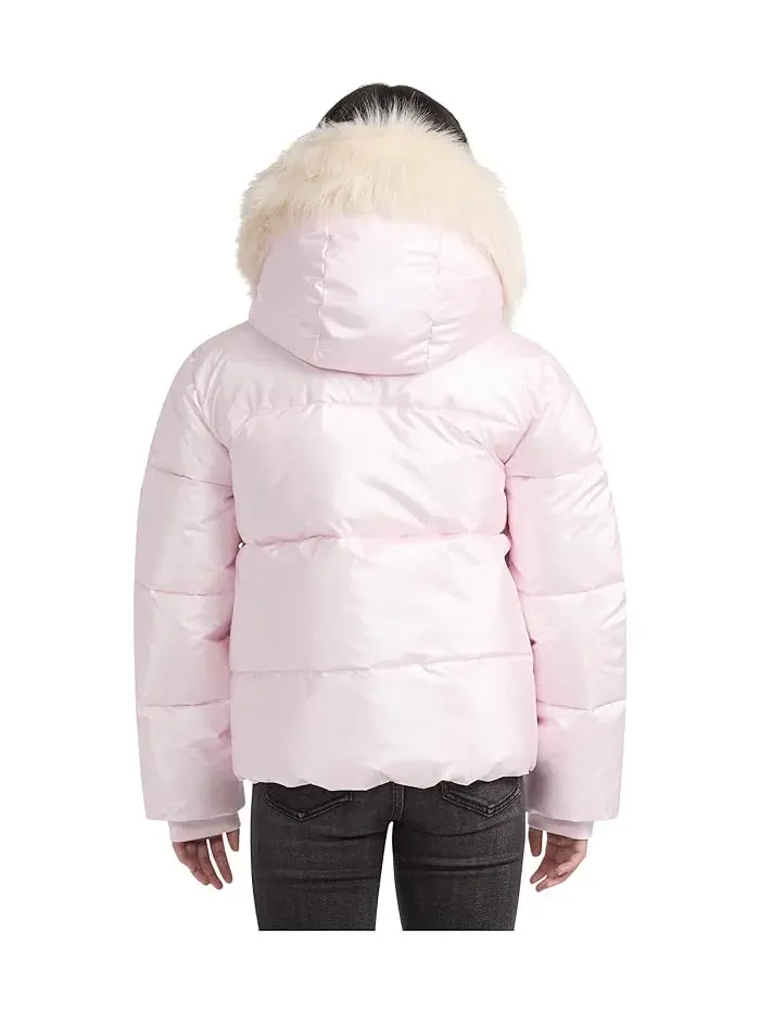 Пуховик детский Shiny Ultra Puffer abercrombie kids — изображение 2 из 5, розовый