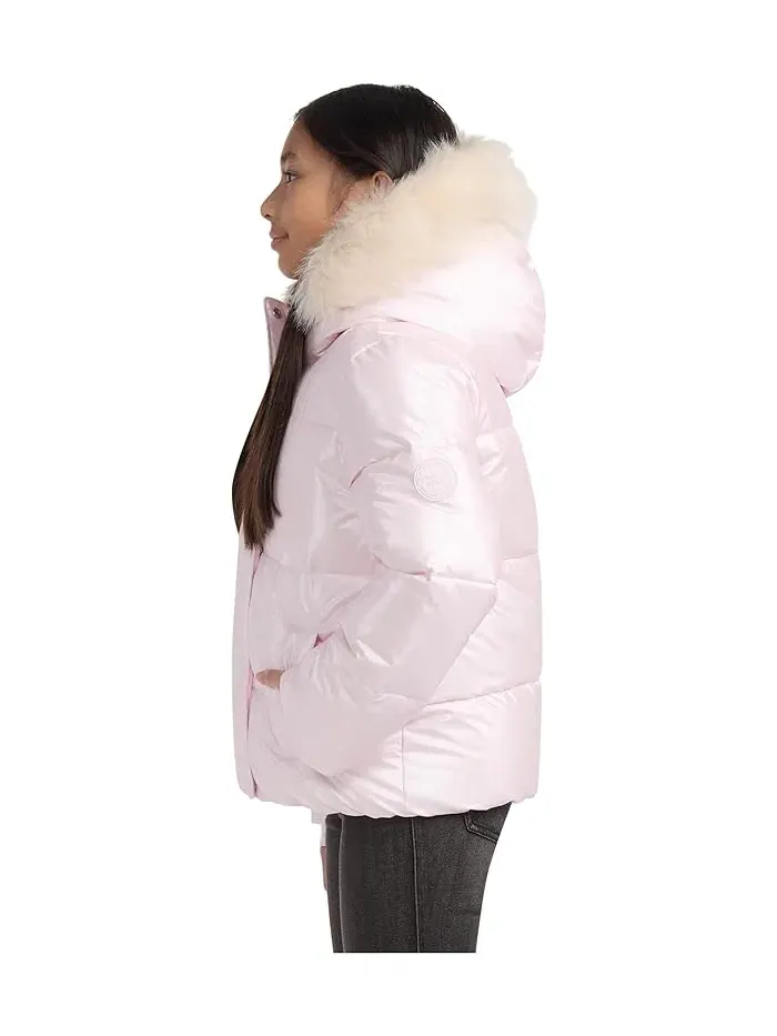 Пуховик детский Shiny Ultra Puffer abercrombie kids — изображение 3 из 5, розовый