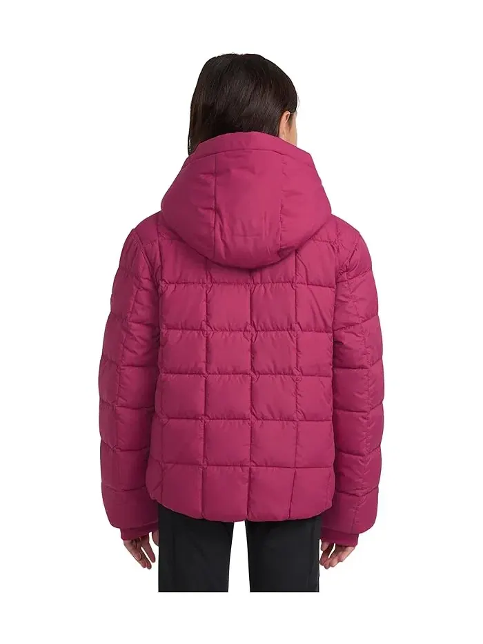 Пуховик Midweight Puffer Jacket abercrombie kids — изображение 2 из 5, маджента дымка