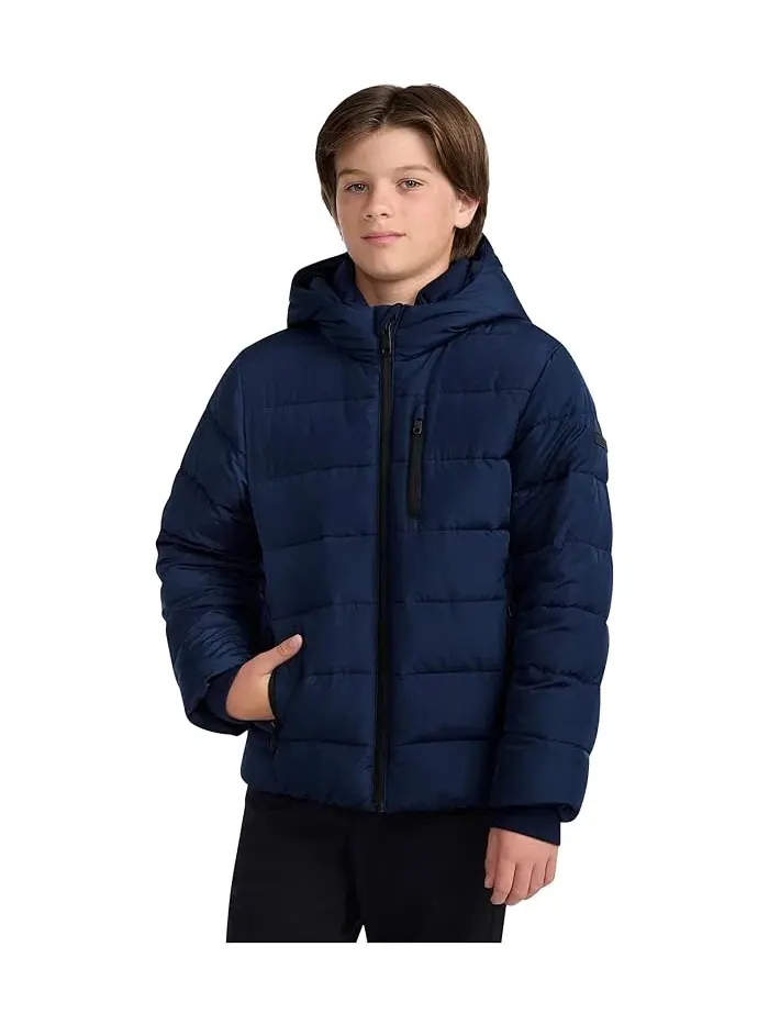 Пуховик Midweight Puffer Jacket abercrombie kids — изображение 1 из 4, темно-синий