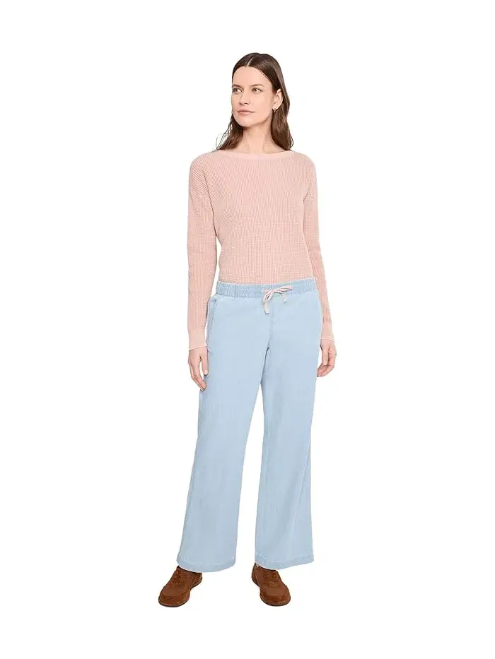 Свитер с вафельным узором Sunwashed Waffle Pullover L.L.Bean, Washed Orchid Plaid — изображение 2 из 5, розовый