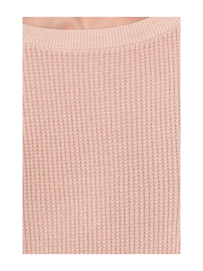 Свитер с вафельным узором Sunwashed Waffle Pullover L.L.Bean, Washed Orchid Plaid — изображение 5 из 5, розовый