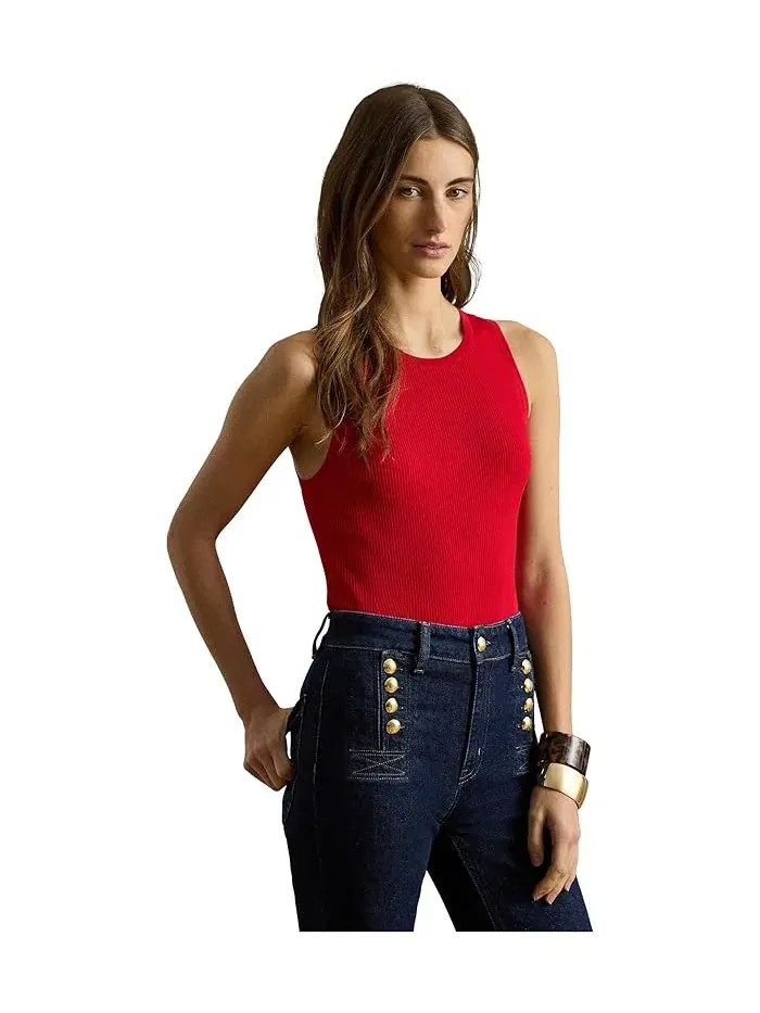 Свитер без рукавов Rib-Knit Lauren Ralph Lauren — изображение 1 из 4, красный