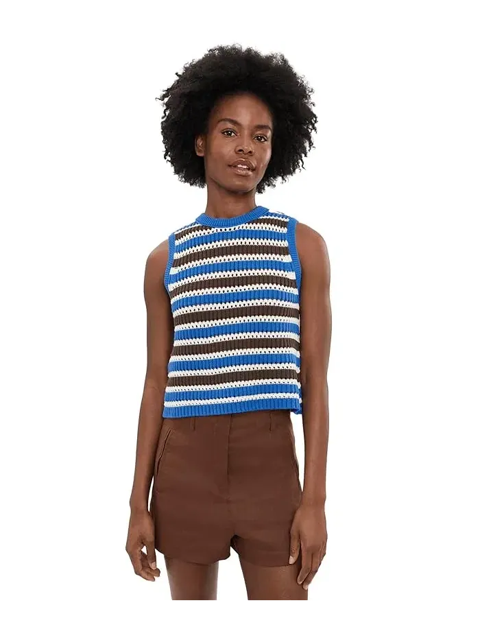 Свитер Loriana Texture Stripe Madewell — изображение 1 из 5, синий/коричневый