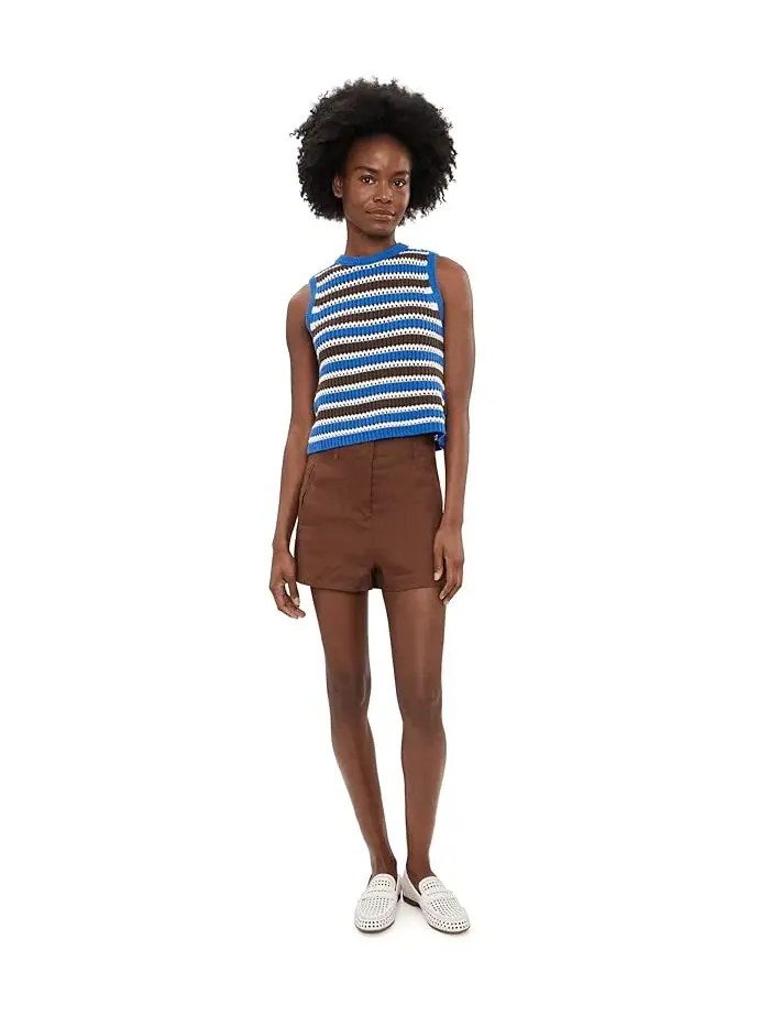 Свитер Loriana Texture Stripe Madewell — изображение 2 из 5, синий/коричневый