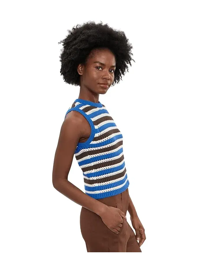 Свитер Loriana Texture Stripe Madewell — изображение 3 из 5, синий/коричневый