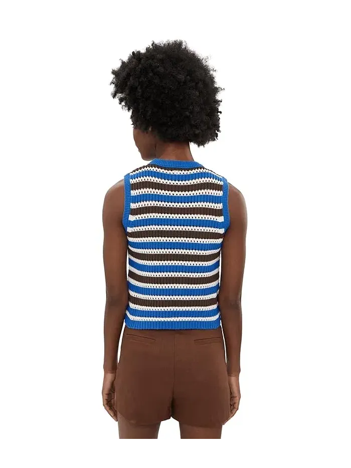 Свитер Loriana Texture Stripe Madewell — изображение 4 из 5, синий/коричневый