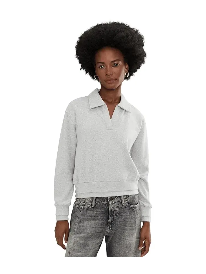 Свитшот с воротником-джонни Carol AG Jeans — изображение 1 из 5, серый