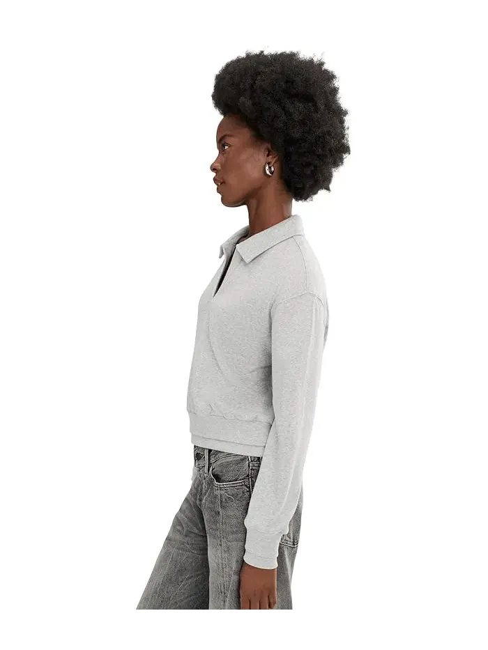 Свитшот с воротником-джонни Carol AG Jeans — изображение 3 из 5, серый