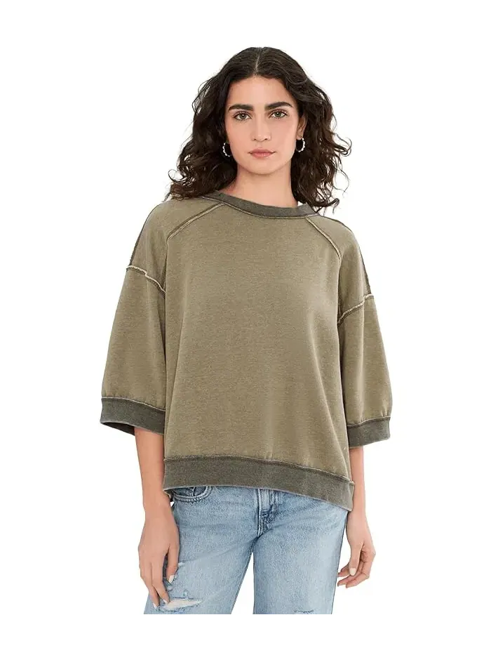 Свитшот оверсайз Everything Pullover Free People — изображение 1 из 5, каймановый
