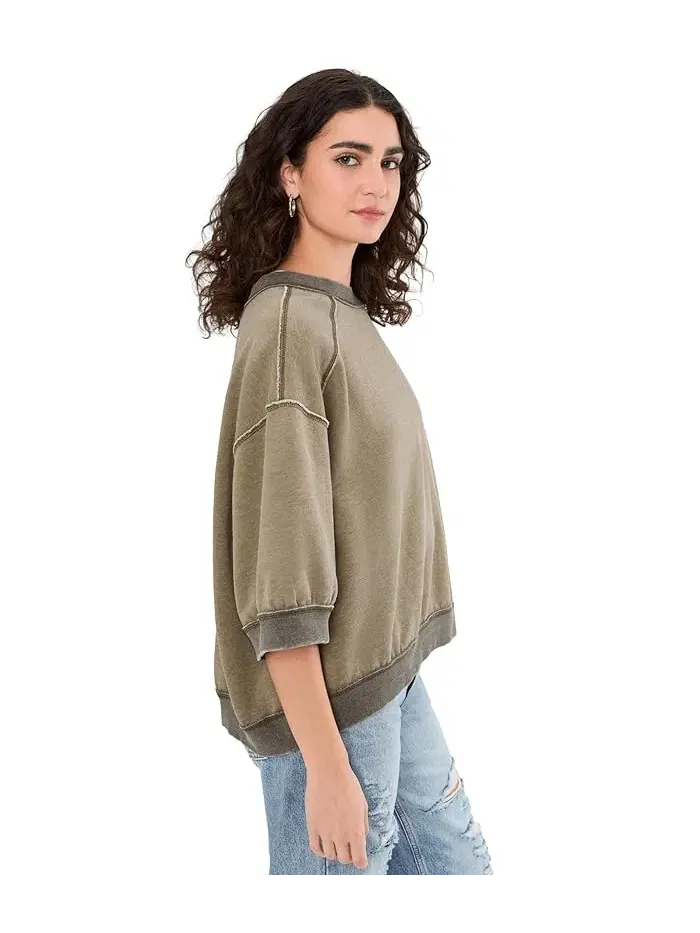 Свитшот оверсайз Everything Pullover Free People — изображение 3 из 5, каймановый